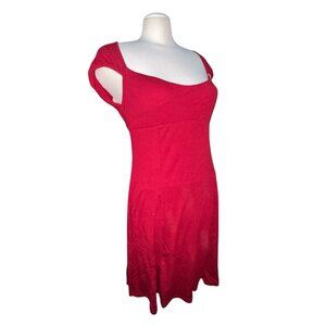 OGL Cap Sleeve Sweetheart Neck A Line Mini Dress with Shorts Sz XL Red Stretchy